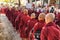 Burmese monks queueing for meal