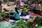 Burmese vendor sale products raw material food fruits vegetables for burma people and foreign travelers select buy in local market