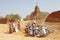 Burmese workers in Bagan archaeological site, Myanmar