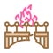 burn bridge and divorce color icon vector illustration