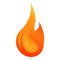 Burn fire flame icon, cartoon style