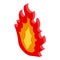 Burn fire flame icon, isometric style