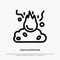 Burn, Fire, Garbage, Pollution, Smoke Line Icon Vector