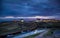 The Burn with the moored fishing boats of Seaton Sluice, Northumberland at sunrise