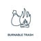 Burnable Trash icon. Simple illustration from recycling collection. Creative Burnable Trash icon for web design