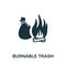 Burnable Trash icon. Simple illustration from recycling collection. Creative Burnable Trash icon for web design, templates,