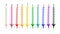 Burned birthday candles isolated on white background. Colorful collection. Clipping path