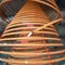 Burned coil swirl incense in Macau Macao temple,traditional Chinese cultural customs to worship god,close up,lifestyle