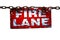 Burned Fire Lane Sign, Isolated on White