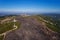 Burned forest Monchique mountains Foia. Aerial.