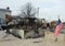 Burned houses in the aftermath of Hurricane Sandy in Breezy Point, NY