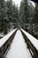 Burney Creek Bridge, snow covered bridge, California