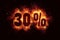 Burning 30 percent sign discount offer fire off