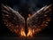 Burning Angel Wings Backdrop Beautiful Photography Template Design - ai generated