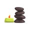 Burning aroma candle and spa stores for massage procedures. Alternative medicine. Relaxation and aromatherapy concept