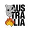 Burning Australia fleeing koala - Support wildlife