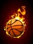 Burning basketball