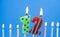 Burning birthday cake candle number 12. Happy Birthday background anniversary celebration concept