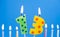 Burning birthday cake candle number 13. Happy Birthday background anniversary celebration concept