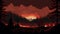 Burning Black Forest: Retrodiction 8-bit Landscape With Dramatic Skies