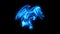 Burning Blue Neon Eagle Logo Graphic Element