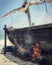 Burning Boat on the Shores of Zanzibar
