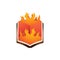 Burning Book Fire Flame Symbol Design Illustration