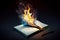 burning book illustration. Generative AI
