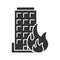 Burning building glyph icon