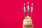 Burning candle number 111 - Birthday card with cupcake