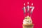 Burning candle number 117 - Birthday card with cupcake