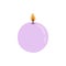 Burning candle purple ball blooming lavender scent