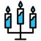 Burning candles, candlelight fill vector icon which can easily modify or edit