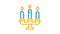 burning candles on candlestick color icon animation