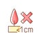 Burning candles correctly RGB color manual label icon