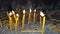 Burning Candles in Dark, Candlelights in Orthodox Church, Light Symbol in Monastery, Religious Tradition