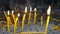 Burning Candles in Dark, Candlelights in Orthodox Church, Light Symbol in Monastery, Religious Tradition