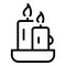 Burning candles icon outline vector. Aroma cream