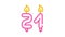 burning candles in number form birthday color icon animation