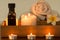 Burning candles wellness