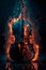 Burning cello music instrument fantasy background Generative AI