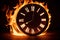 The burning clock as a symbol of the destructiveness of time