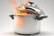 Burning Countertop Pressure Cooker On A White Background. Generative AI