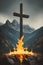 the Burning cross on mountain