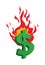 Burning dollar money illustration