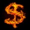 Burning dollar sign