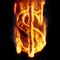 Burning dollar sign