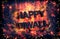 Burning embers surrounding Happy Diwali