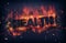 Burning embers surrounding the word health