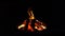 Burning Fire. Campfire on Night background.Relaxation